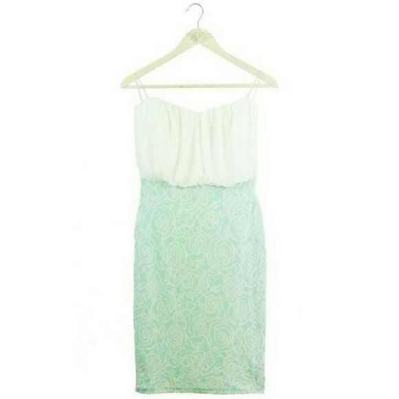 Floral Print Mint Dress - Picture 6 of 6